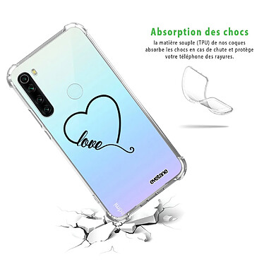 Avis Evetane Coque Xiaomi Redmi Note 8 T anti-choc souple angles renforcés transparente Motif Coeur love