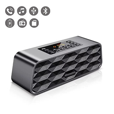 Evetane Enceinte bluetooth double haut-parleurs Noir