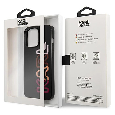 Karl Lagerfeld Coque pour iPhone 13 Pro Antichoc Aux Bords Surélevés Noir pas cher