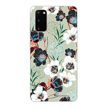 LaCoqueFrançaise Coque Samsung Galaxy S20 360 intégrale transparente Motif Fleurs vert d'eau Tendance