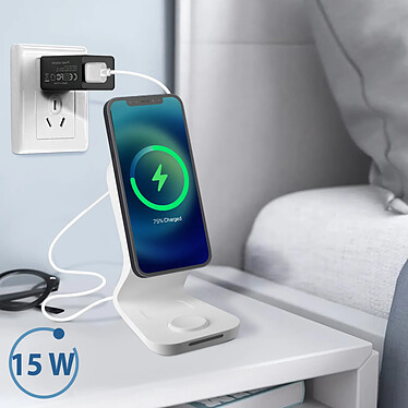 Avis Avizar Dock de Charge 3 en 1 iPhone MagSafe, AirPods et Apple Watch Support Vidéo  Blanc