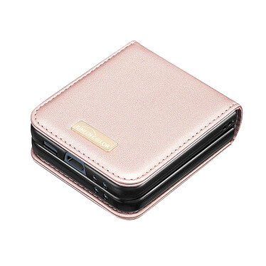 Avizar Coque pour Samsung Galaxy Z Flip 6 Dos Cuir Vegan Intérieur Rigide Rose Champagne pas cher