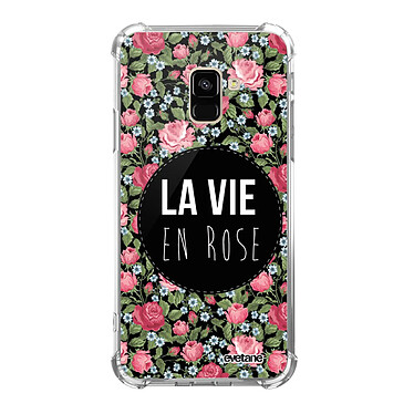 Evetane Coque Samsung Galaxy A8 2018 anti-choc souple angles renforcés transparente Motif La Vie en Rose