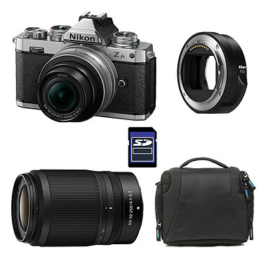 NIKON Z fc + Z 16-50 Silver + Z 50-250 + Sac + Carte SD 8 Go + Adaptateur FTZ II