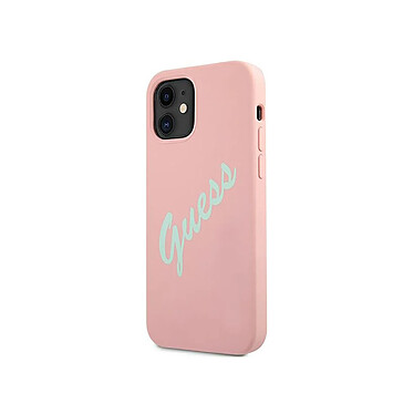 Guess Coque pour Apple iPhone 12 Mini Collection Silicone Vintage en TPU Rose