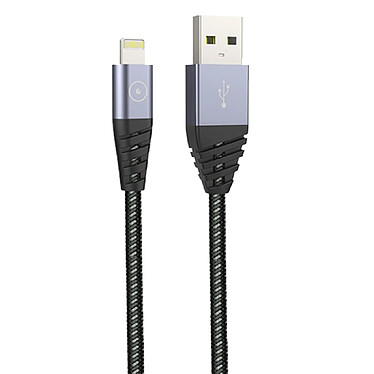 Tiger Câble Lightning vers USB 2.4A Power Ultra-résistant Charge Rapide 1,2m Gris