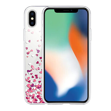 Avis Evetane Coque iPhone X/Xs silicone transparente Motif Confettis De Coeur ultra resistant