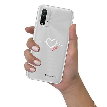 LaCoqueFrançaise Coque Xiaomi Redmi 9T 360 intégrale transparente Motif Coeur Blanc Amour Tendance pas cher