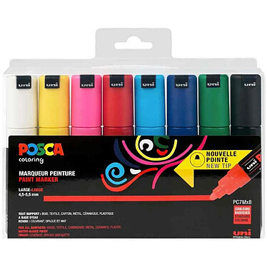 POSCA Étui de 8 marqueurs à pigment pc7m