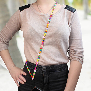 Acheter Avizar Bijou Téléphone Bracelet Perles & Papillons 110cm Collection Summer Multicolore