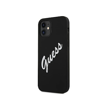 Guess Coque pour Apple iPhone 12 Mini Collection Silicone Vintage en TPU Noir