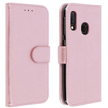 Avizar Etui folio Rose Champagne Stand Vidéo pour Samsung Galaxy A20e