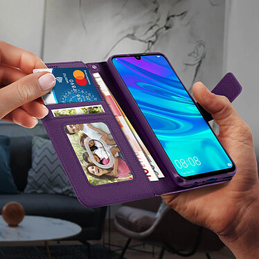 Avizar Housse Huawei P Smart 2019 et Honor 10 Lite Porte carte Support Vidéo Violet pas cher