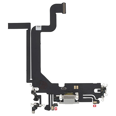 Clappio Connecteur de Charge pour iPhone 14 Pro Max, Port Lightning + Micro Argent