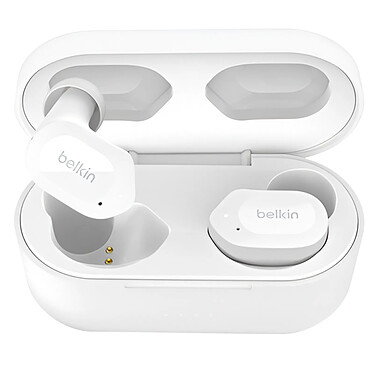 Belkin Écouteurs sans fil Double Micro Antibruit ENC Boitier Autonomie 38h Blanc