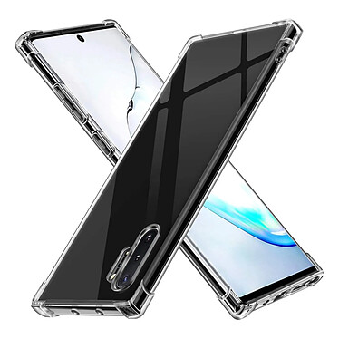 Evetane Coque Samsung Galaxy Note 10 Antichoc coins renforces Silicone + 2 Vitres en verre trempe Protection ecran pas cher