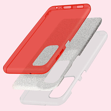 Avis Avizar Coque pour Samsung Galaxy A13 5G et A04s Paillette Feuille Amovible Silicone Semi-rigide  rouge