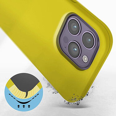 Avis Avizar Coque pour iPhone 14 Pro Max Silicone Semi-rigide Finition Soft-touch Fine  Jaune