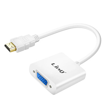 LinQ Adaptateur Vidéo HDMI Mâle vers VGA Femelle Full HD 1080p Blanc