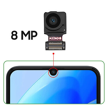 Avis Clappio Caméra Avant pour Huawei Nova Y70 Capteur Selfie 8MP Noir