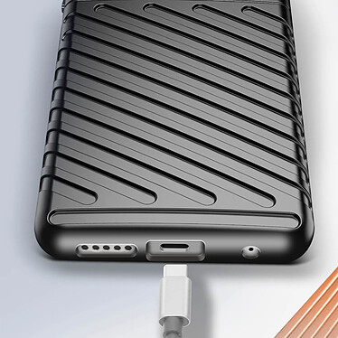 Avizar Coque Souple pour Xiaomi Redmi 12 Design Strié Antidérapant Noir pas cher