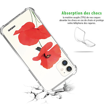 Avis Evetane Coque iPhone 11 anti-choc souple angles renforcés transparente Motif Coquelicot