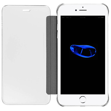 Avis Avizar Housse Etui Folio Miroir Argent iPhone 7 Plus / iPhone 8 Plus Clapet translucide