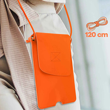 Avizar Pochette Bandoulière Smartphone avec Rangement carte Simili cuir  orange pas cher