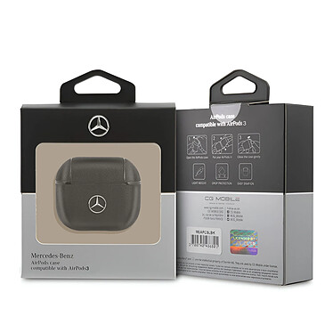 Mercedes Coque en Cuir Véritable pour AirPods 3 Fine et Légère Noir pas cher