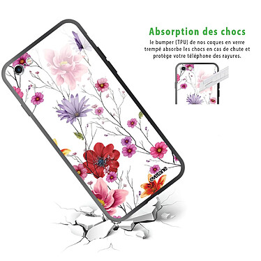 Avis Evetane Coque en verre trempé iPhone 6/6S Fleurs Multicolores