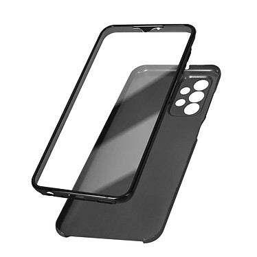 Avizar Coque pour Samsung Galaxy A23 Intégrale Arrière Rigide Transparent et Avant Souple  noir