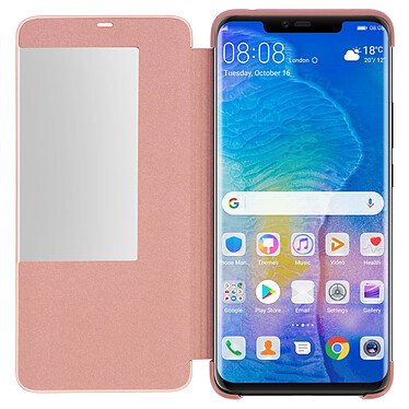 Avizar Housse Huawei Mate 20 Pro Étui Grande Fenêtre Translucide Coque Rigide rose gold pas cher