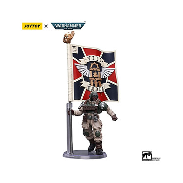 Acheter Warhammer 40k - Figurine 1/18 Astra Militarum Cadian Command Squad Veteran with Regimental Stan