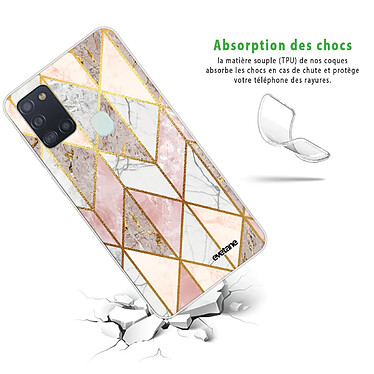 Avis Evetane Coque Samsung Galaxy A21S 360 intégrale transparente Motif Marbre Rose Losange Tendance