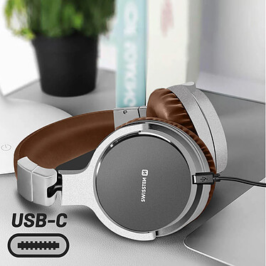 Casque Bluetooth 5.3 Extra-Bass Micro Étanche IPX3 Pliable Swissten Marron pas cher