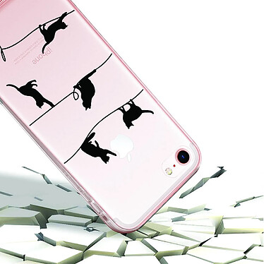 Acheter Evetane Coque iPhone 7/8/ iPhone SE 2020/ 2022 silicone transparente Motif Chat Lignes ultra resistant