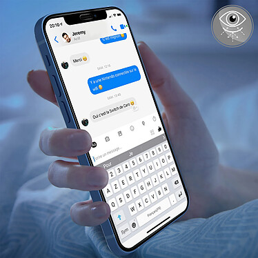 Avis Avizar Vitre Apple iPhone 12 et 12 Pro Anti-lumière Bleue contour noir