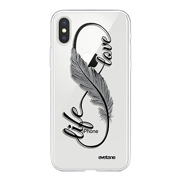 Evetane Coque iPhone X/Xs 360 intégrale Love Life Tendance