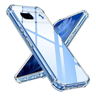 Evetane Coque Google Pixel 8A Antichoc coins renforces Silicone + 2 Vitres en verre trempe Protection ecran pas cher