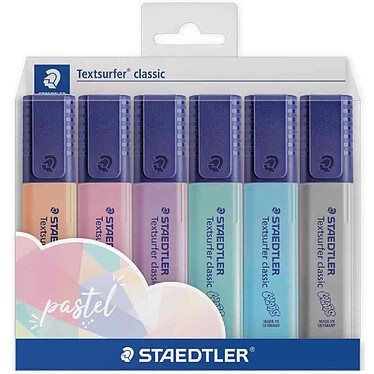 STAEDTLER Etui de 6 surligneurs 'Textsurfer classique COLORS pastel'