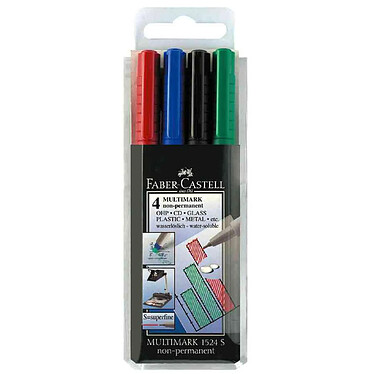 FABER-CASTELL Marqueur CD/DVD MULTIMARK nonPermanent F, étui de 4