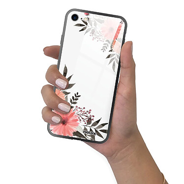 Evetane Coque iPhone 7/8/ iPhone SE 2020/ 2022 Coque Soft Touch Glossy Fleurs roses Design pas cher