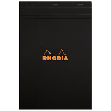 RHODIA Bloc noir n°18 21x29,7cm 80 feuilles agrafées 80g uni