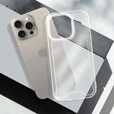 Acheter Avizar Coque pour iPhone 15 Pro Dos Rigide Coins Bumper Antichoc  Transparent