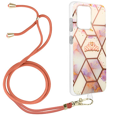 Avizar Coque Samsung Galaxy S20 Ultra Motif géométrique avec Cordon Amovible rose gold