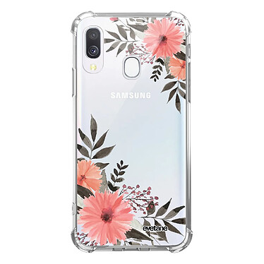 Evetane Coque Samsung Galaxy A40 anti-choc souple angles renforcés transparente Motif Fleurs roses