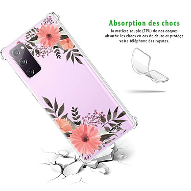 Avis Evetane Coque Samsung Galaxy S20 FE anti-choc souple angles renforcés transparente Motif Fleurs roses