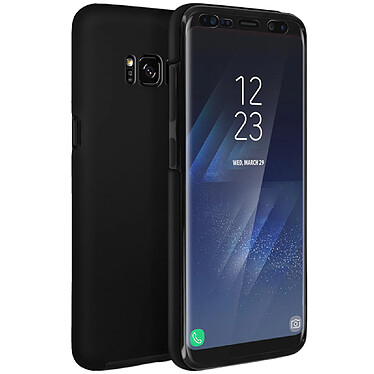 Avizar Coque Galaxy S8 Protection Avant Silicone + Arrière Polycarbonate - Noir