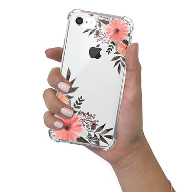 Evetane Coque iPhone 7/8/ iPhone SE 2020 anti-choc souple angles renforcés transparente Motif Fleurs roses pas cher