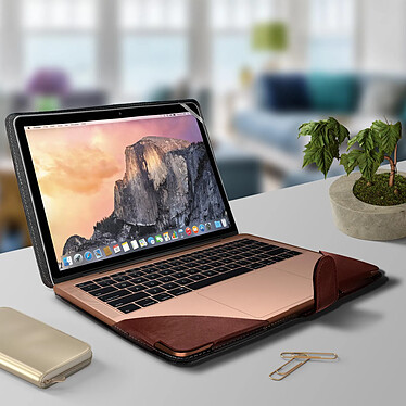 Avis Avizar Etui Style Vintage Fermeture aimantée Marron MacBook Air 13 2020 / 2019 / 2018